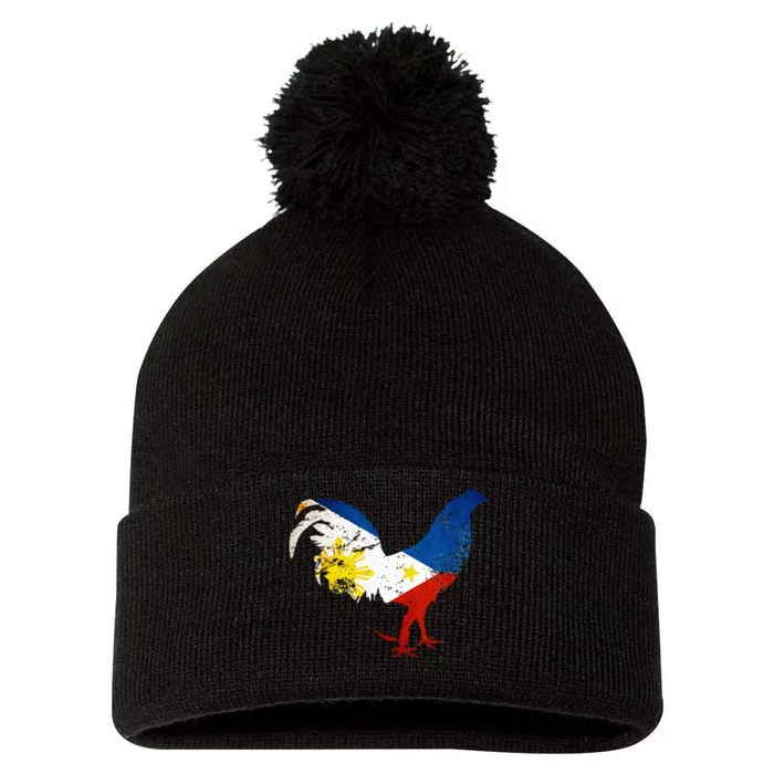 Philippines Gamefowl Filipino Flag Gallegos Rooster style 2 Pom Pom 12in Knit Beanie