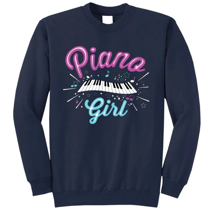 Piano Girl Funny Pianist Music Keyboardist Musician Outfit Tall Sweatshirt