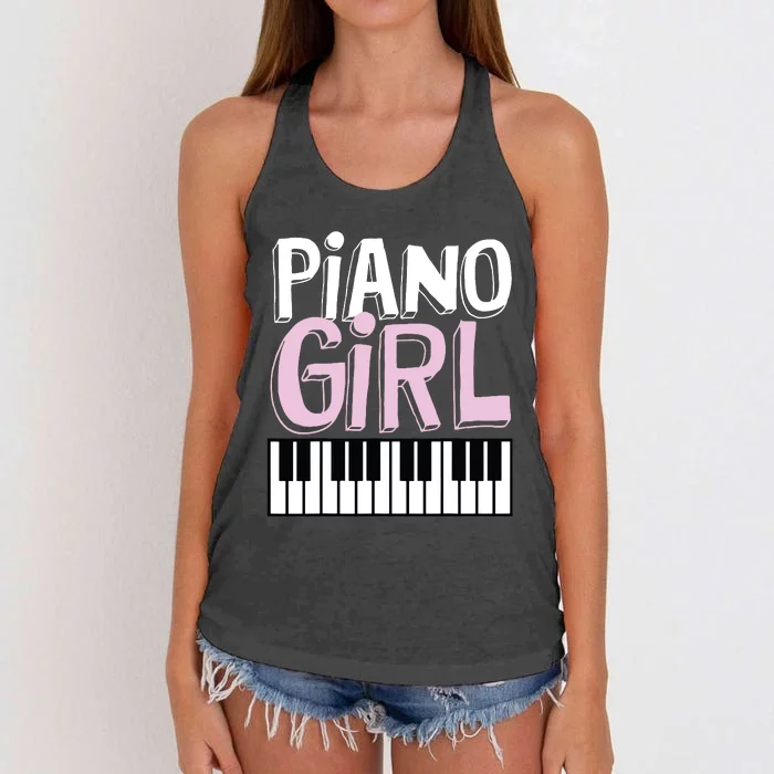 Piano Girl Funny Pianist Music Keyboardist Musician Outfit Women's Knotted Racerback Tank