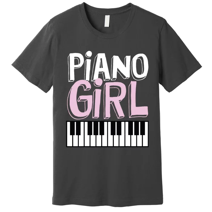 Piano Girl Funny Pianist Music Keyboardist Musician Outfit Premium T-Shirt