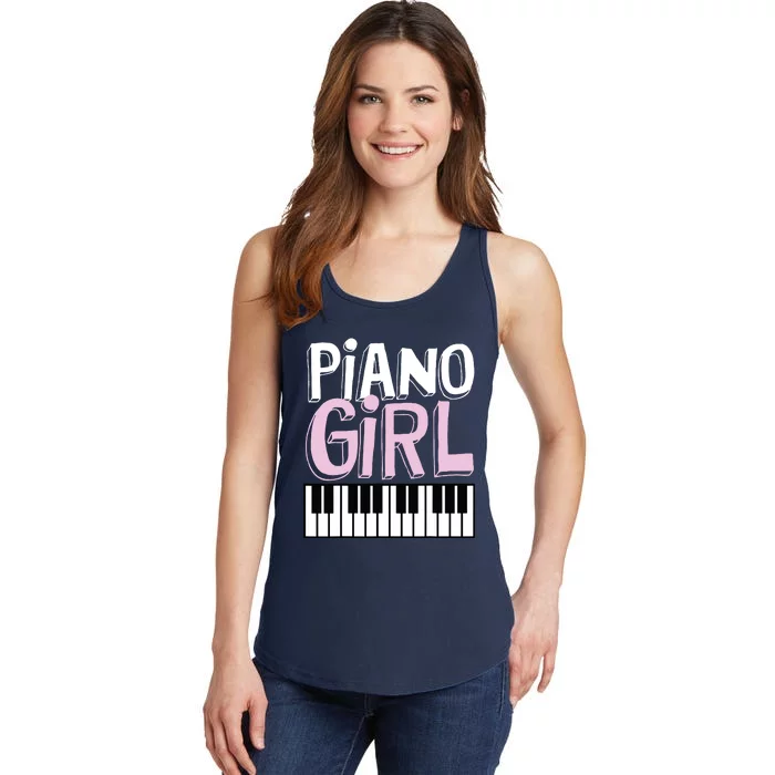 Piano Girl Funny Pianist Music Keyboardist Musician Outfit Ladies Essential Tank