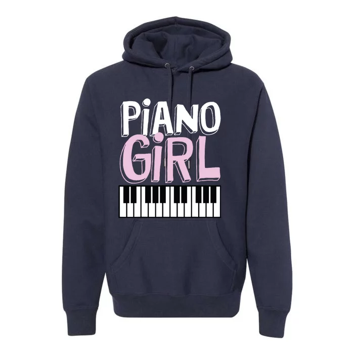 Piano Girl Funny Pianist Music Keyboardist Musician Outfit Premium Hoodie