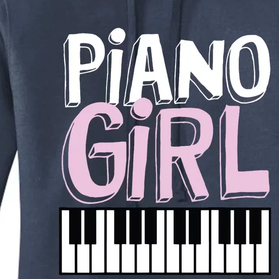 Piano Girl Funny Pianist Music Keyboardist Musician Outfit Women's Pullover Hoodie