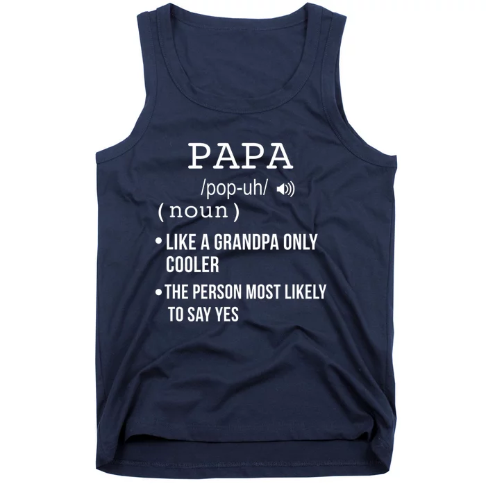 Papa Gift From Grandkids Father's Day Shirt Papa Definition Tank Top