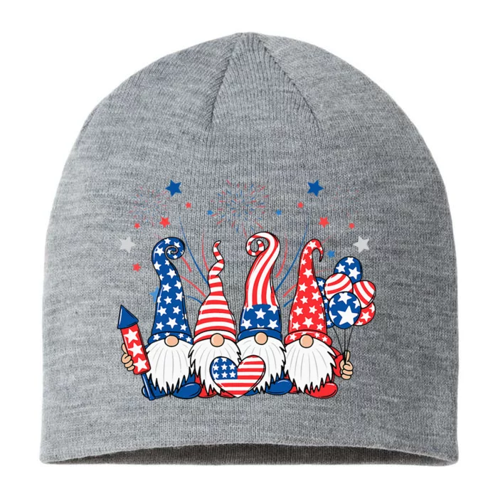 Patriotic Gnomes Fireworks USA Independence Day 4th Of July 8 1/2in Sustainable Knit Beanie