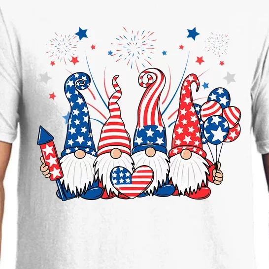 Patriotic Gnomes Fireworks USA Independence Day 4th Of July Pajama Set