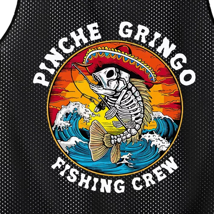 P.I.N.C.H.E Gringo Fishing Crew Mexican Skeleton Fishman Mesh Reversible Basketball Jersey Tank