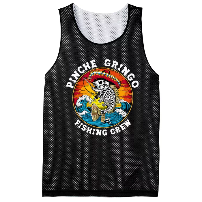 P.I.N.C.H.E Gringo Fishing Crew Mexican Skeleton Fishman Mesh Reversible Basketball Jersey Tank