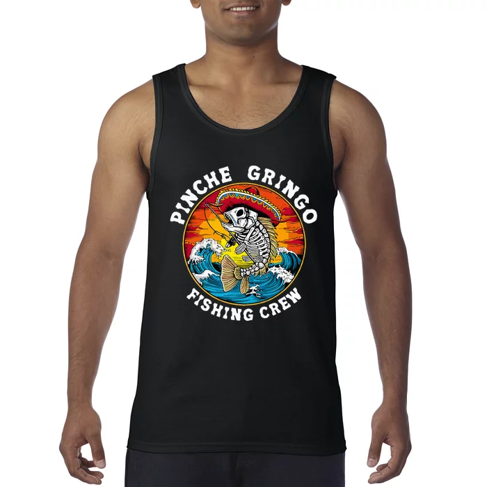 P.I.N.C.H.E Gringo Fishing Crew Mexican Skeleton Fishman Tank Top