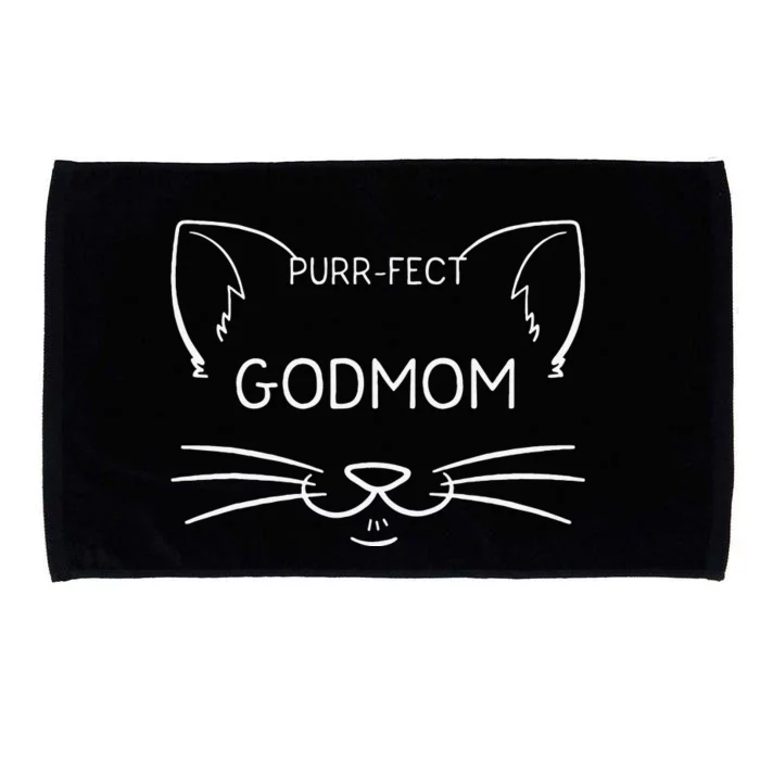 Purrfect Godmom Funny Cat Lover Godmother Kitty Owner Microfiber Hand Towel