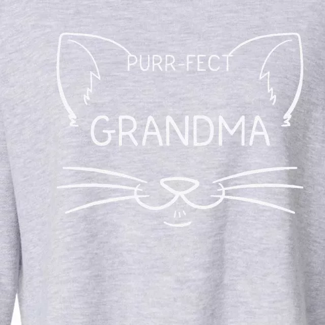 Purrfect Grandma Funny Cat Lover Grandmother Kitty Owner Cropped Pullover Crew