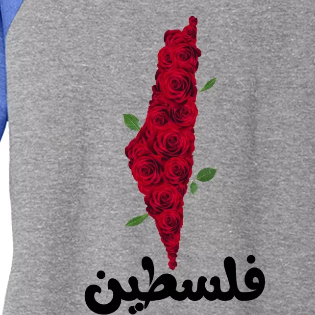 Palestine Gift Free Palestine Gift Palestine Map Great Gift Women's Tri-Blend 3/4-Sleeve Raglan Shirt