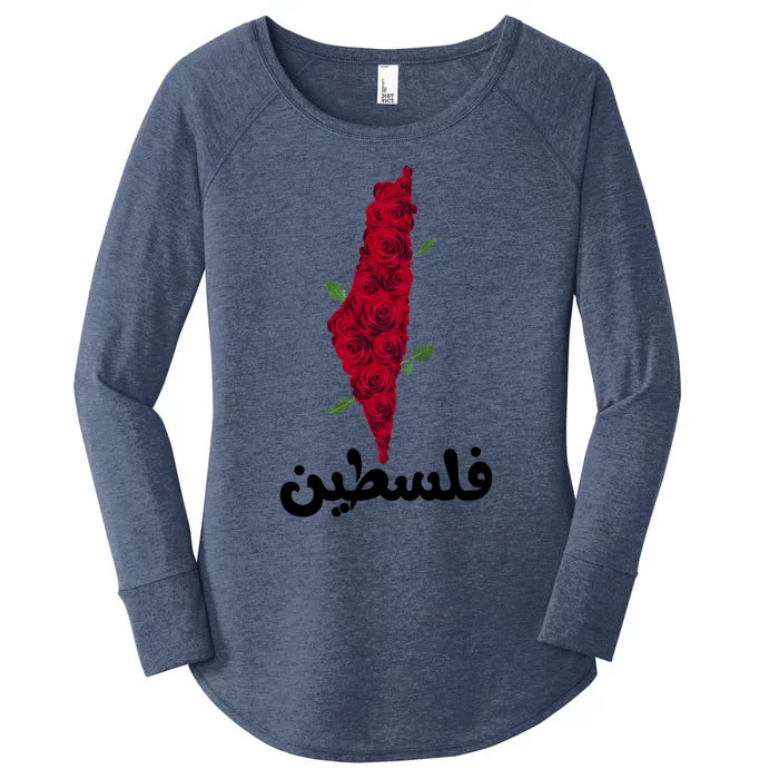 Palestine Gift Free Palestine Gift Palestine Map Great Gift Women's Perfect Tri Tunic Long Sleeve Shirt