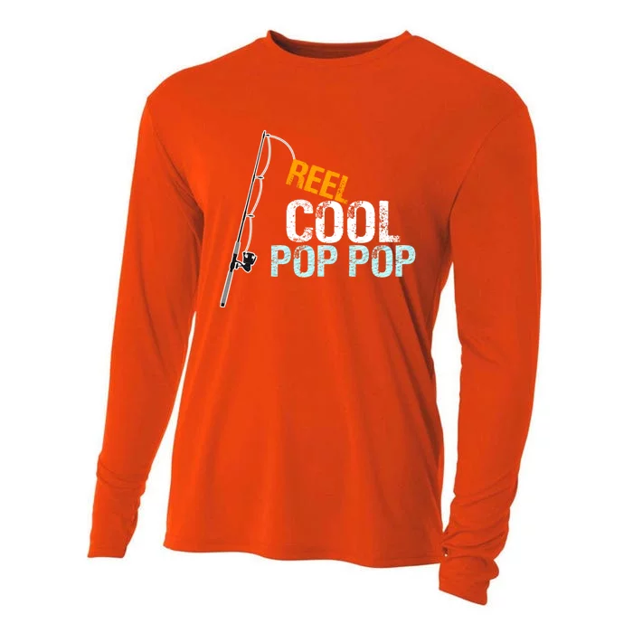 Poppop Gift From Granddaughter Grandson Reel Cool Pop Pop Cute Gift Cooling Performance Long Sleeve Crew