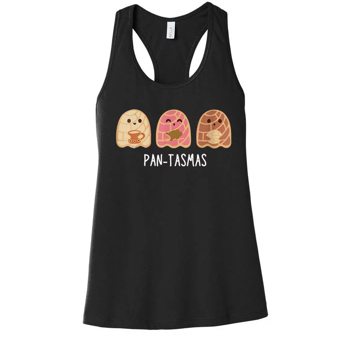 Pantasmas Ghost Funny Spooky Conchas Mexican Ghost Women's Racerback Tank