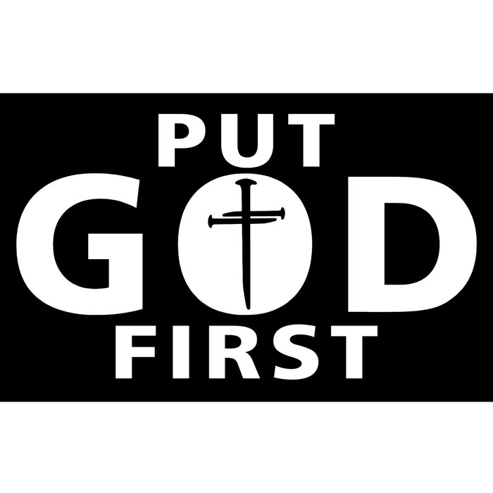 Put God First Christian 3 Nails Cross Catholic Jesus Christ Bumper Sticker