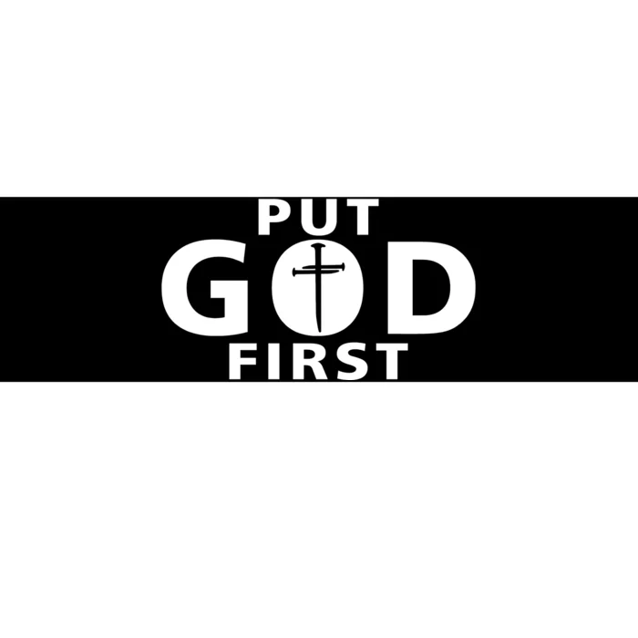 Put God First Christian 3 Nails Cross Catholic Jesus Christ Bumper Sticker