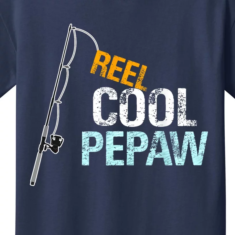 Pepaw Gift From Granddaughter Grandson Reel Cool Pepaw Kids T-Shirt