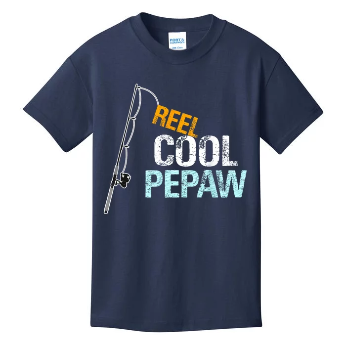 Pepaw Gift From Granddaughter Grandson Reel Cool Pepaw Kids T-Shirt