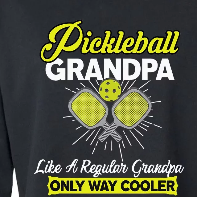 Pickleball Grandpa Funny Player Pickle Ball Cropped Pullover Crew