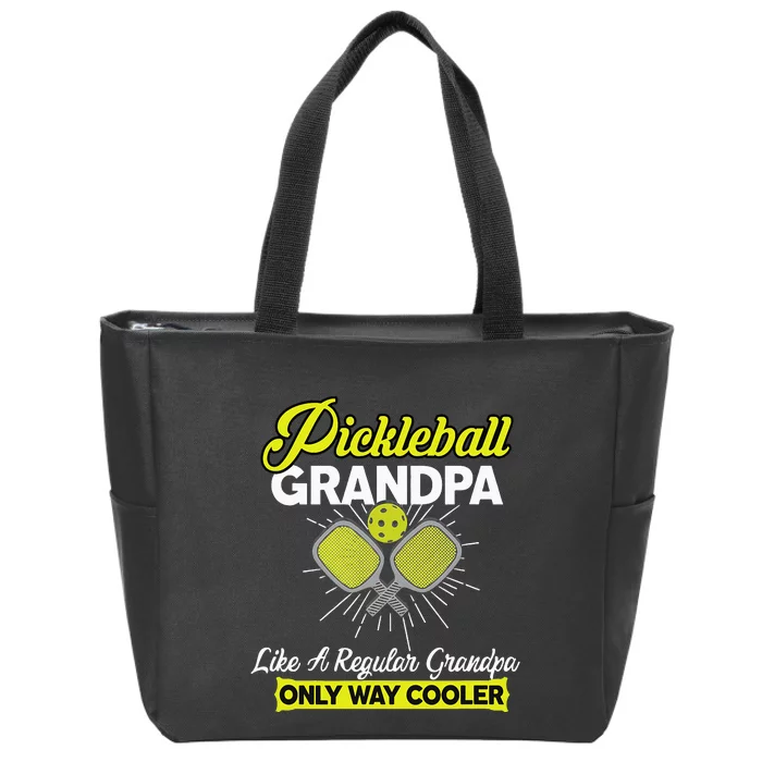 Pickleball Grandpa Funny Player Pickle Ball Zip Tote Bag