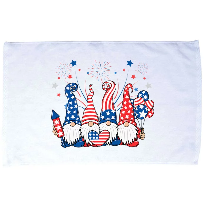 Patriotic Gnomes Fireworks USA Independence Day 4th Of July Microfiber Hand Towel