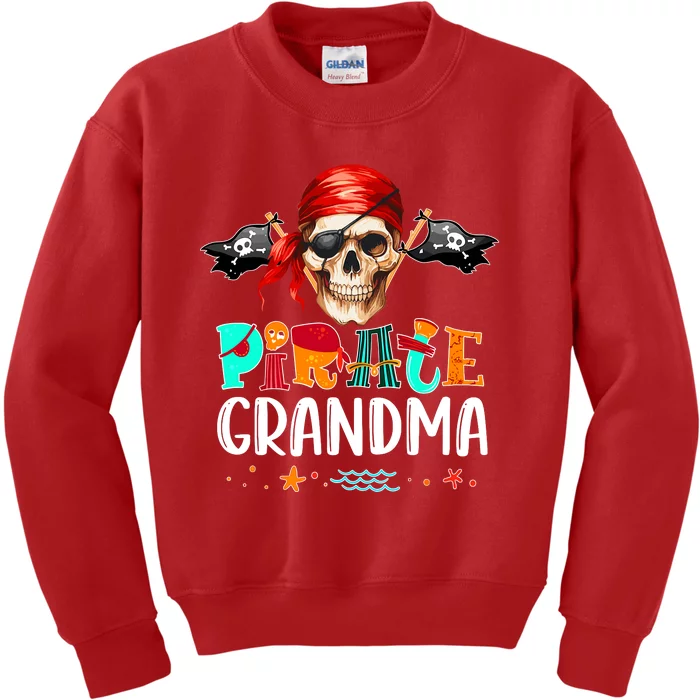 Pirate Grandma Funny Birthday Pirate Day Family Matching Kids Sweatshirt