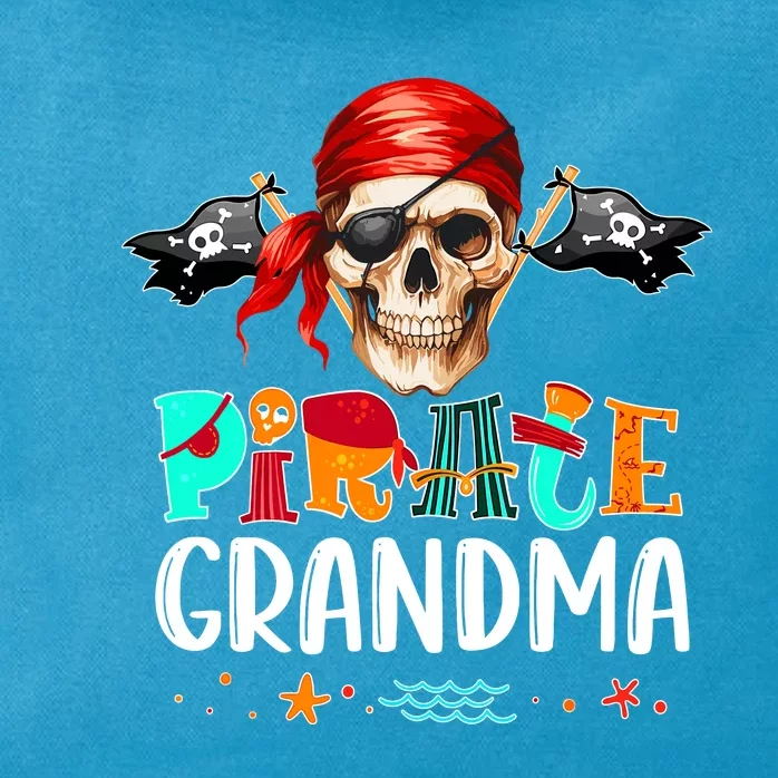 Pirate Grandma Funny Birthday Pirate Day Family Matching Zip Tote Bag