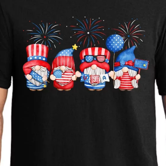 Patriotic Gnomes Fireworks USA Independence Day 4th Of July Pajama Set