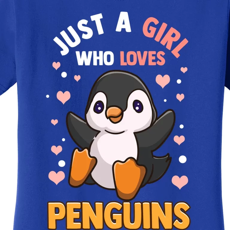 Penguin Gift For Girls Just A Girl Who Loves Penguins Gift Women's T-Shirt