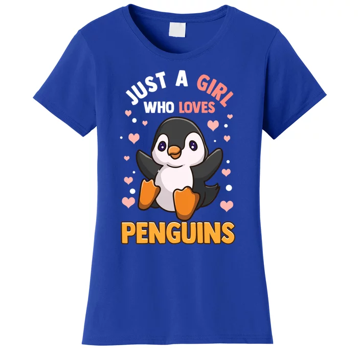 Penguin Gift For Girls Just A Girl Who Loves Penguins Gift Women's T-Shirt