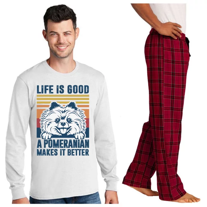 Pomeranian Gifts For Dog Mom Dog Dad Pomeranian Long Sleeve Pajama Set