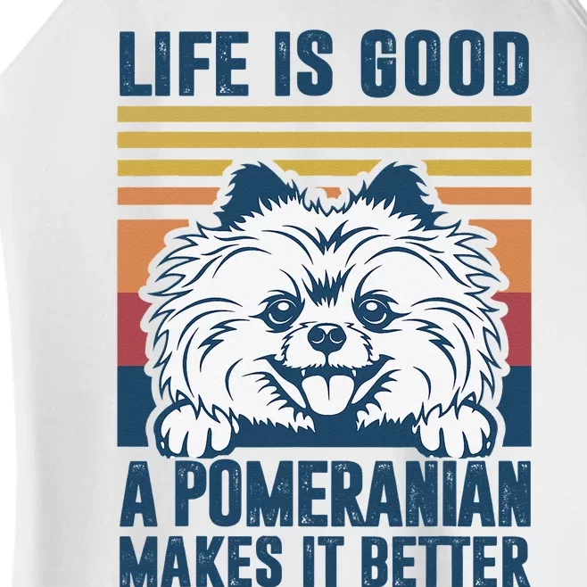 Pomeranian Gifts For Dog Mom Dog Dad Pomeranian Women’s Perfect Tri Rocker Tank