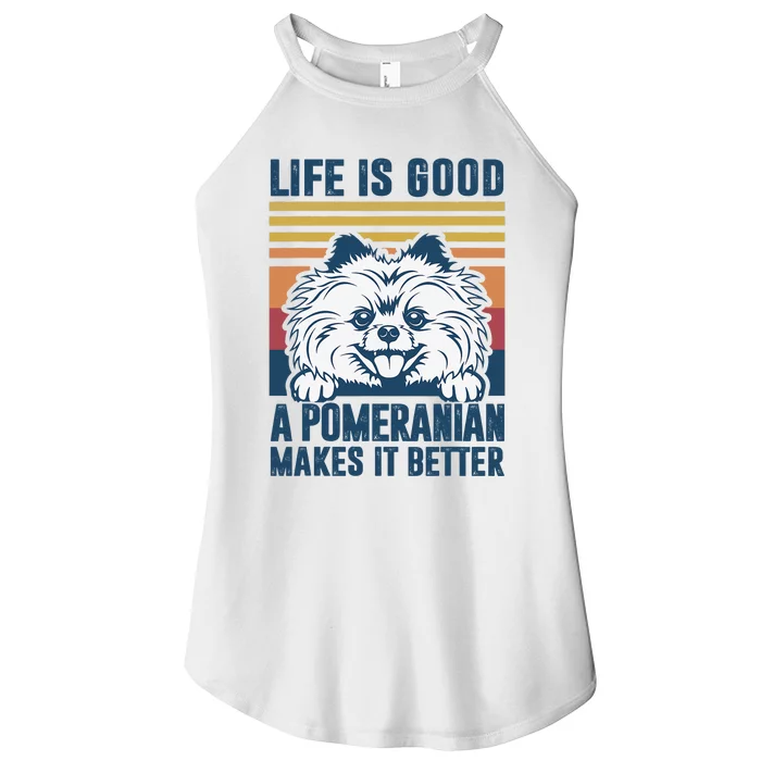 Pomeranian Gifts For Dog Mom Dog Dad Pomeranian Women’s Perfect Tri Rocker Tank