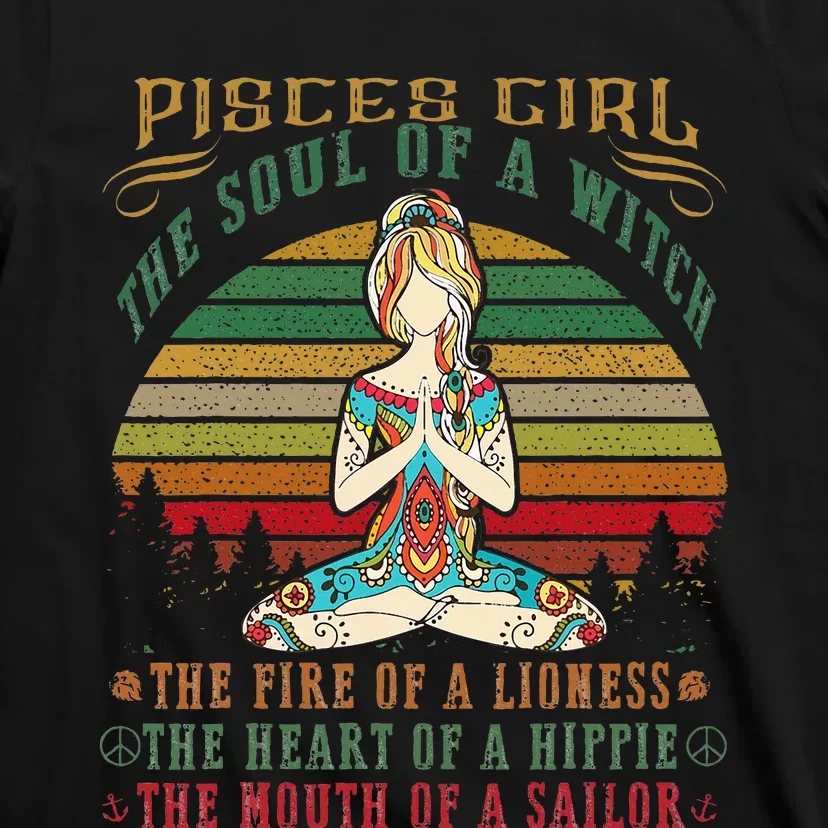 Pisces Girl For Yoga Black Women Birthday Gifts T-Shirt