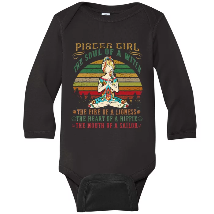 Pisces Girl For Yoga Black Women Birthday Gifts Baby Long Sleeve Bodysuit