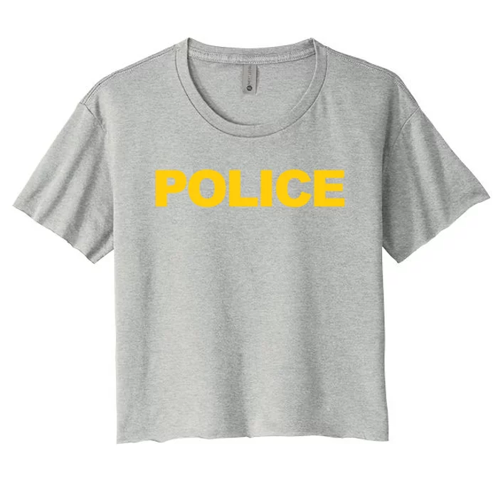 Police Gift Front And Back Print Police Law Enforcet Women's Crop Top Tee