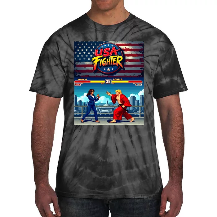 Political Game Fight Parody Kamala Vs Donald Retro Tie-Dye T-Shirt