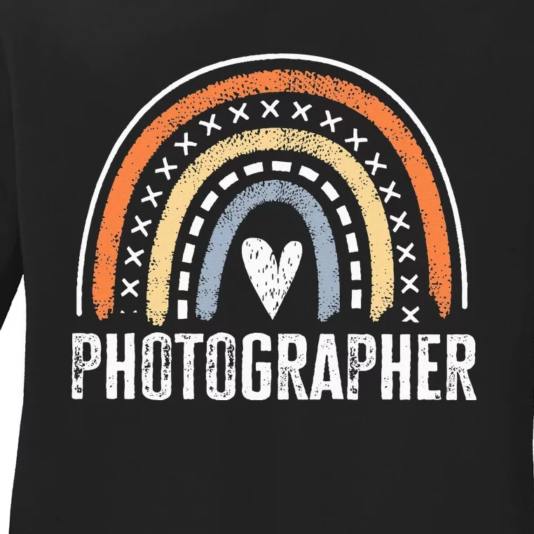 Photographer Gifts For Women Funny Rainbow Photography Ladies Long Sleeve Shirt