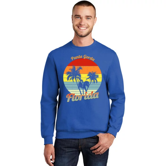 Punta Gorda Florida Retro Tropical Palm Trees Vacation Cute Gift Tall Sweatshirt