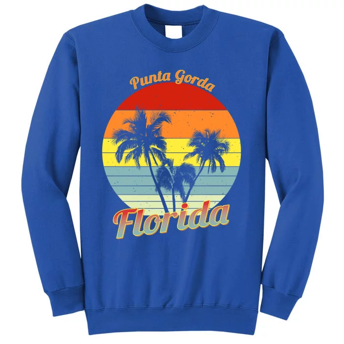 Punta Gorda Florida Retro Tropical Palm Trees Vacation Cute Gift Tall Sweatshirt