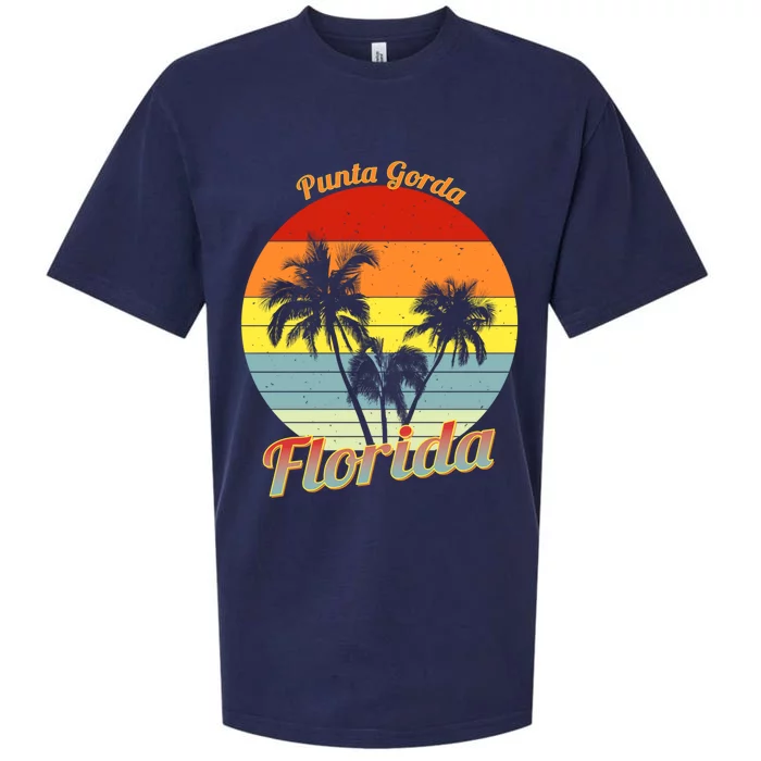 Punta Gorda Florida Retro Tropical Palm Trees Vacation Cute Gift Sueded Cloud Jersey T-Shirt