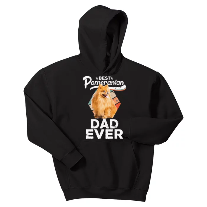 Pomeranian Gifts for Best Pomeranian Dad Ever Kids Hoodie