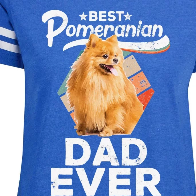 Pomeranian Gifts for Best Pomeranian Dad Ever Enza Ladies Jersey Football T-Shirt