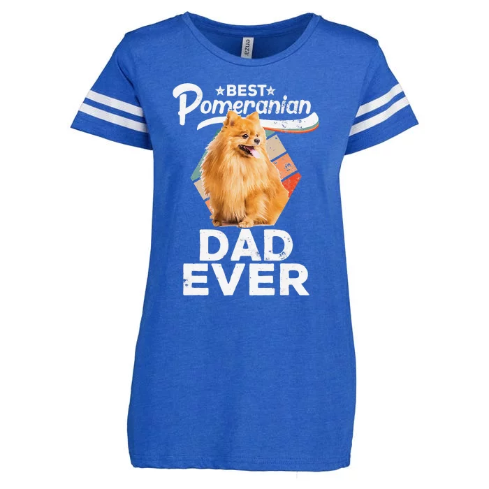 Pomeranian Gifts for Best Pomeranian Dad Ever Enza Ladies Jersey Football T-Shirt