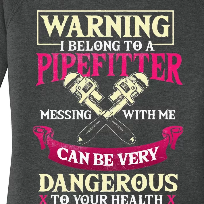 Pipefitter Gifts Funny Plumber Plumbing Pipefitter Wife Women's Perfect Tri Tunic Long Sleeve Shirt