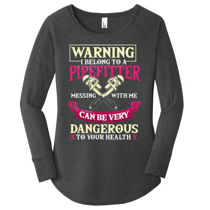 Pipefitter Gifts Funny Plumber Plumbing Pipefitter Wife Women's Perfect Tri Tunic Long Sleeve Shirt