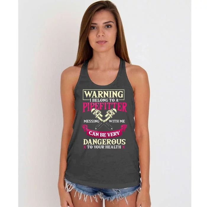 Pipefitter Gifts Funny Plumber Plumbing Pipefitter Wife Women's Knotted Racerback Tank