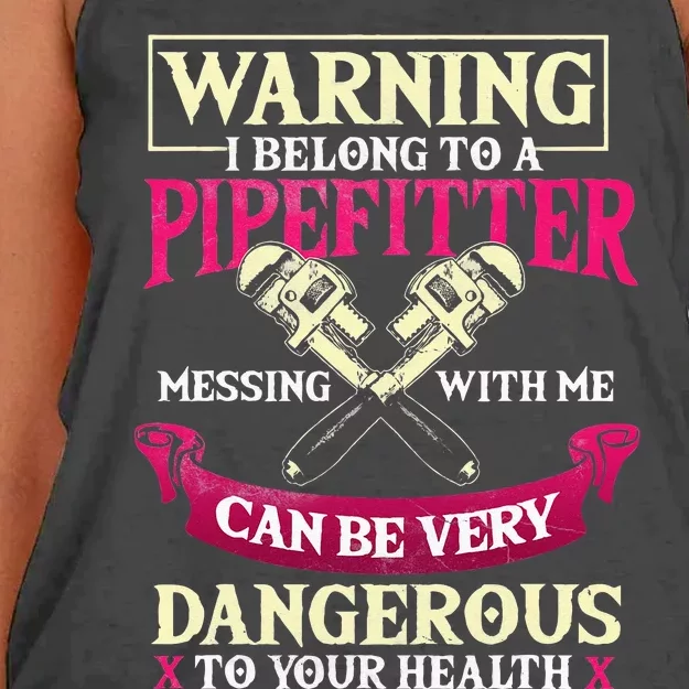 Pipefitter Gifts Funny Plumber Plumbing Pipefitter Wife Women's Knotted Racerback Tank