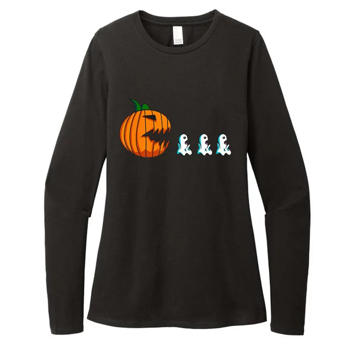 Pumpkin Ghosts Funny Halloween For Women Kids Men Womens CVC Long Sleeve Shirt